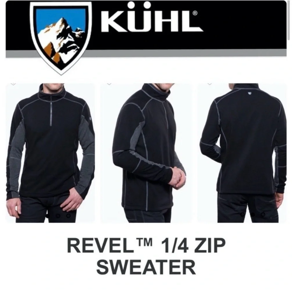 Kuhl Revel Quarter 1/4 Half Zipper Front Sweater Fleece Small Mens